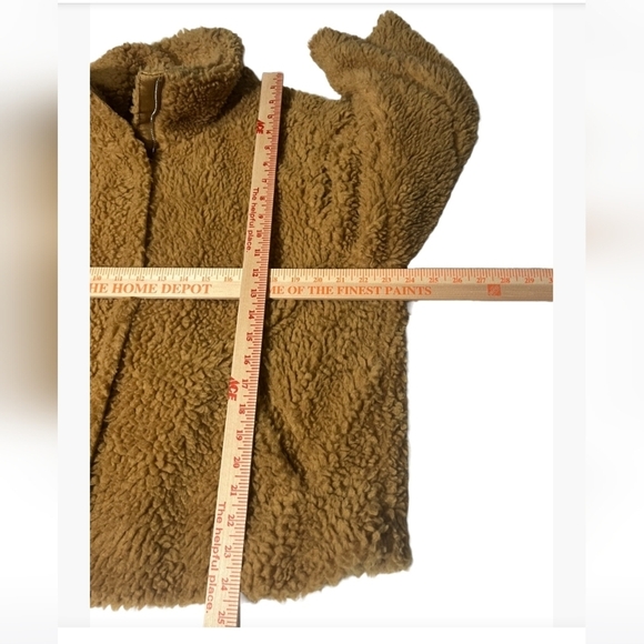 PacSun Teddy Jacket Faux Fur Sherpa Fleece zip up Lined Warm Winter Oversize M/L - Picture 4 of 7
